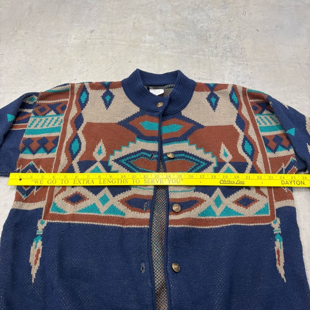 Vintage Southern Lady Womens Button Front Cardigan Sweater Size Large Multicolor